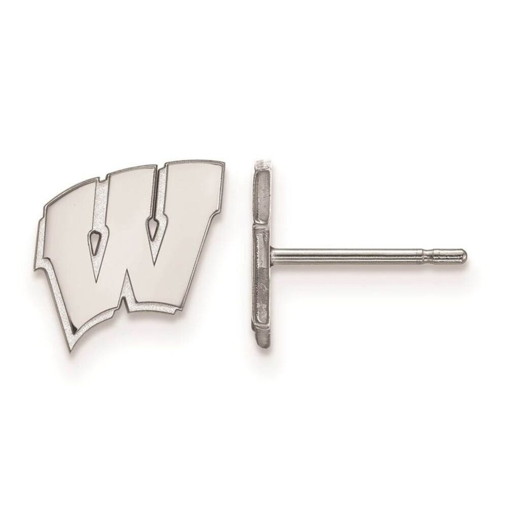Sterling Silver University of Wisconsin XS (Tiny) 'W' Post Earrings